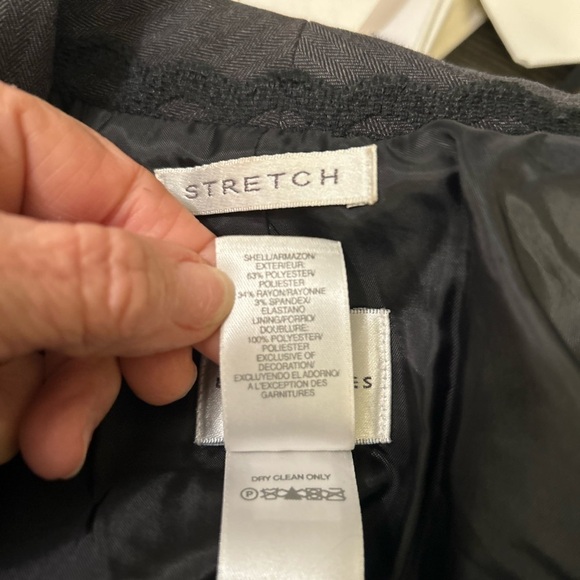 Emma James dark gray fully lined blazer with lace trim 8 0139 office serin - Picture 6 of 6